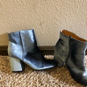 Metallic Blue Booties